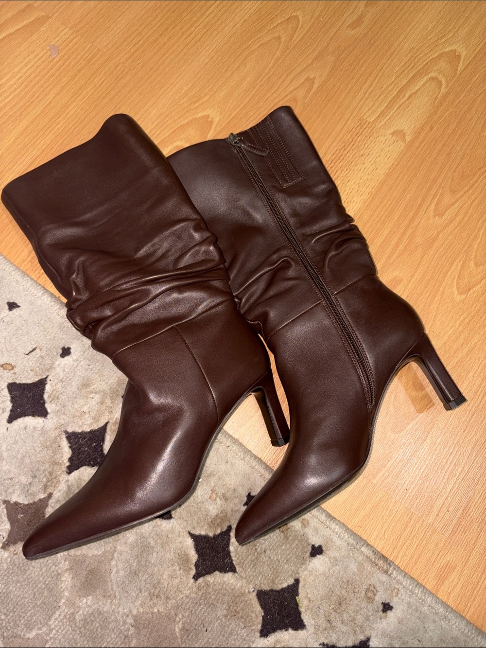 Women’s Mid-Calf Pointed Toe Heel Boot - Dark Brown